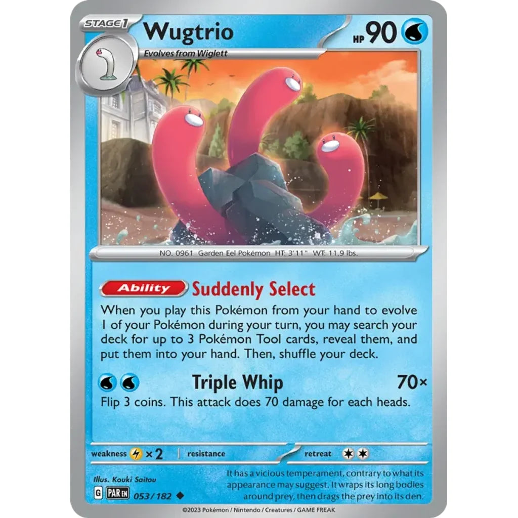 Wugtrio 053/182 Uncommon Paradox Rift Pokemon Lightly Played (LP) przód