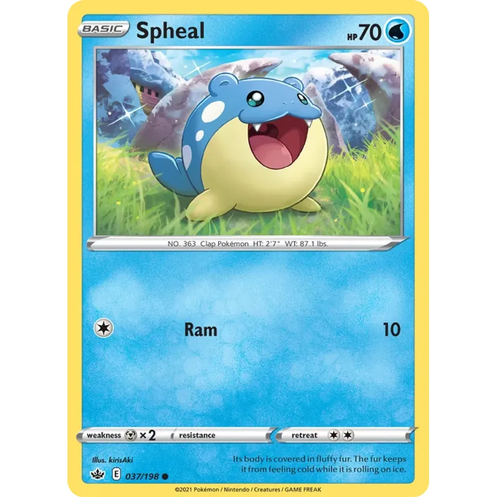 Spheal 037/198 Common Chilling Reign Pokemon Near Mint (NM) przód