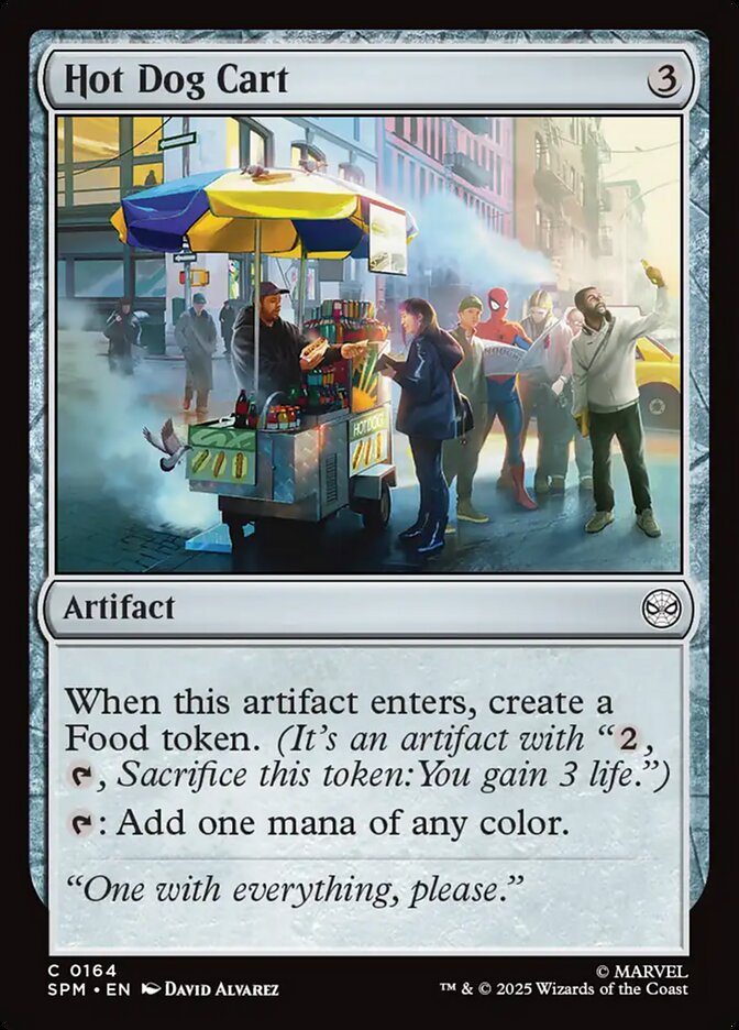 Hot Dog Cart 164 Common Marvel's Spider-Man Magic: The Gathering Near Mint (NM) przód