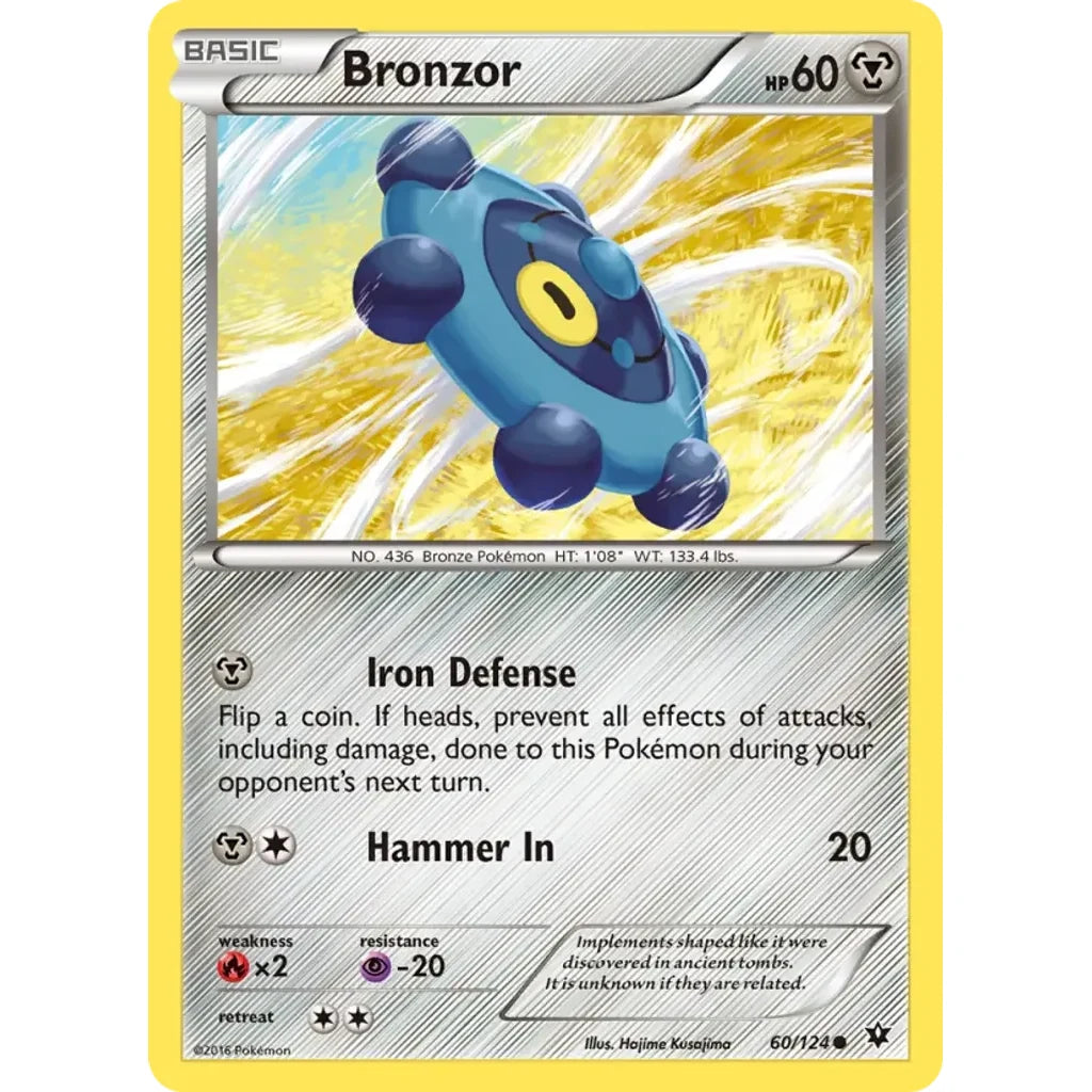 Bronzor 60/124 Common Fates Collide Pokemon Lightly Played (LP) przód