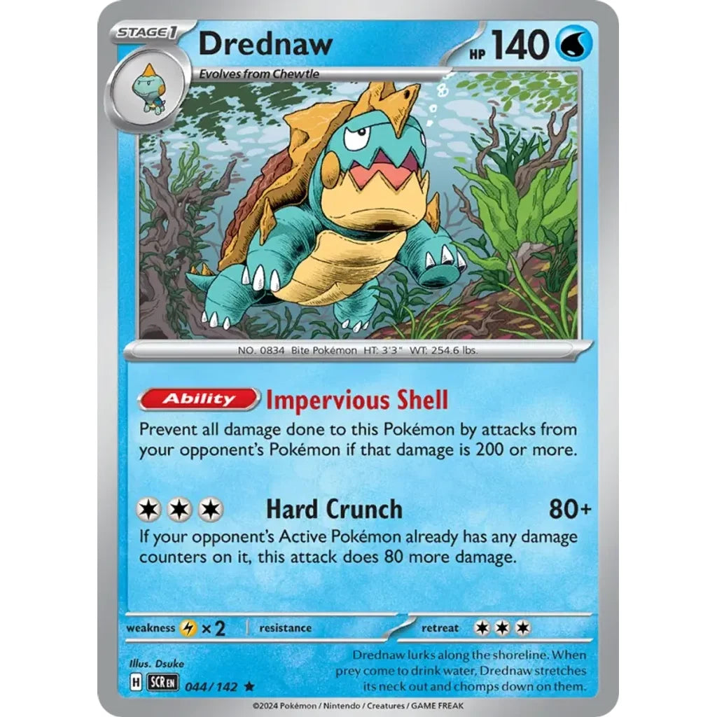 Drednaw 44/142 Rare Stellar Crown Pokemon Holo Near Mint (NM) przód