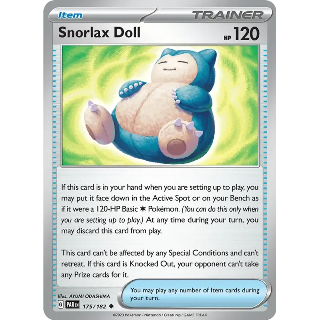 Snorlax Doll 175/182 Uncommon Paradox Rift Pokemon Near Mint (NM) przód