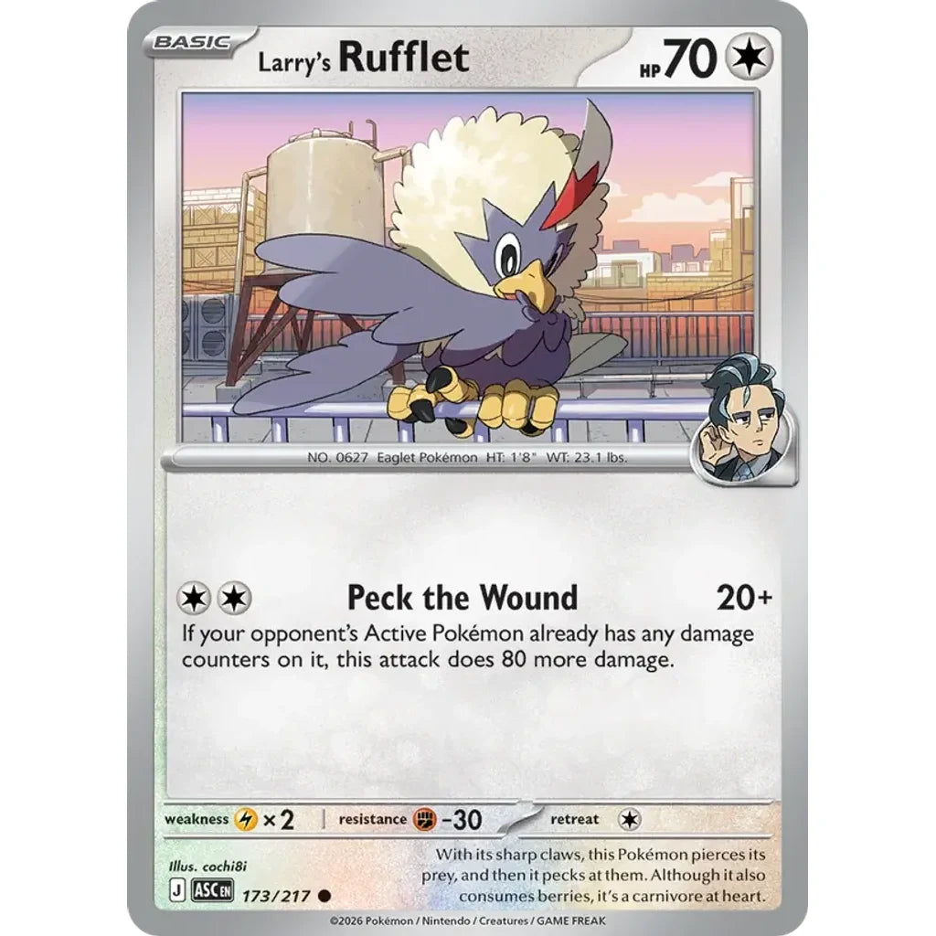 Larry's Rufflet (Poke Ball) 173/217 ME: Ascended Heroes Pokemon Reverse Holo Lightly Played (LP) przód