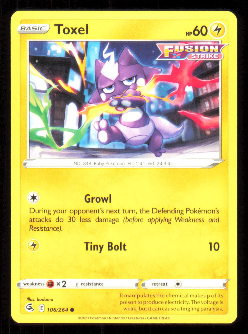 Toxel 106/264 Common Fusion Strike Pokemon — przód