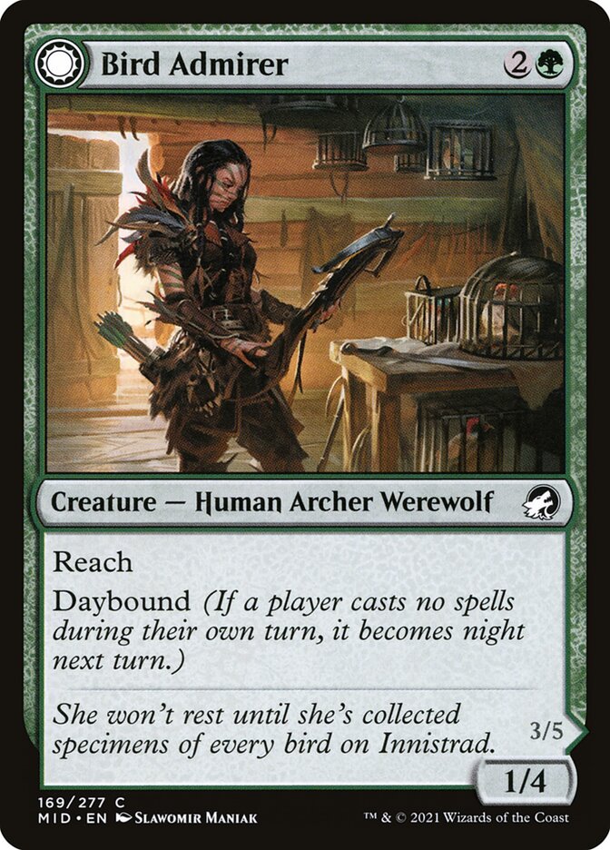 Bird Admirer 169 Common Innistrad: Midnight Hunt Magic: The Gathering Near Mint (NM) przód