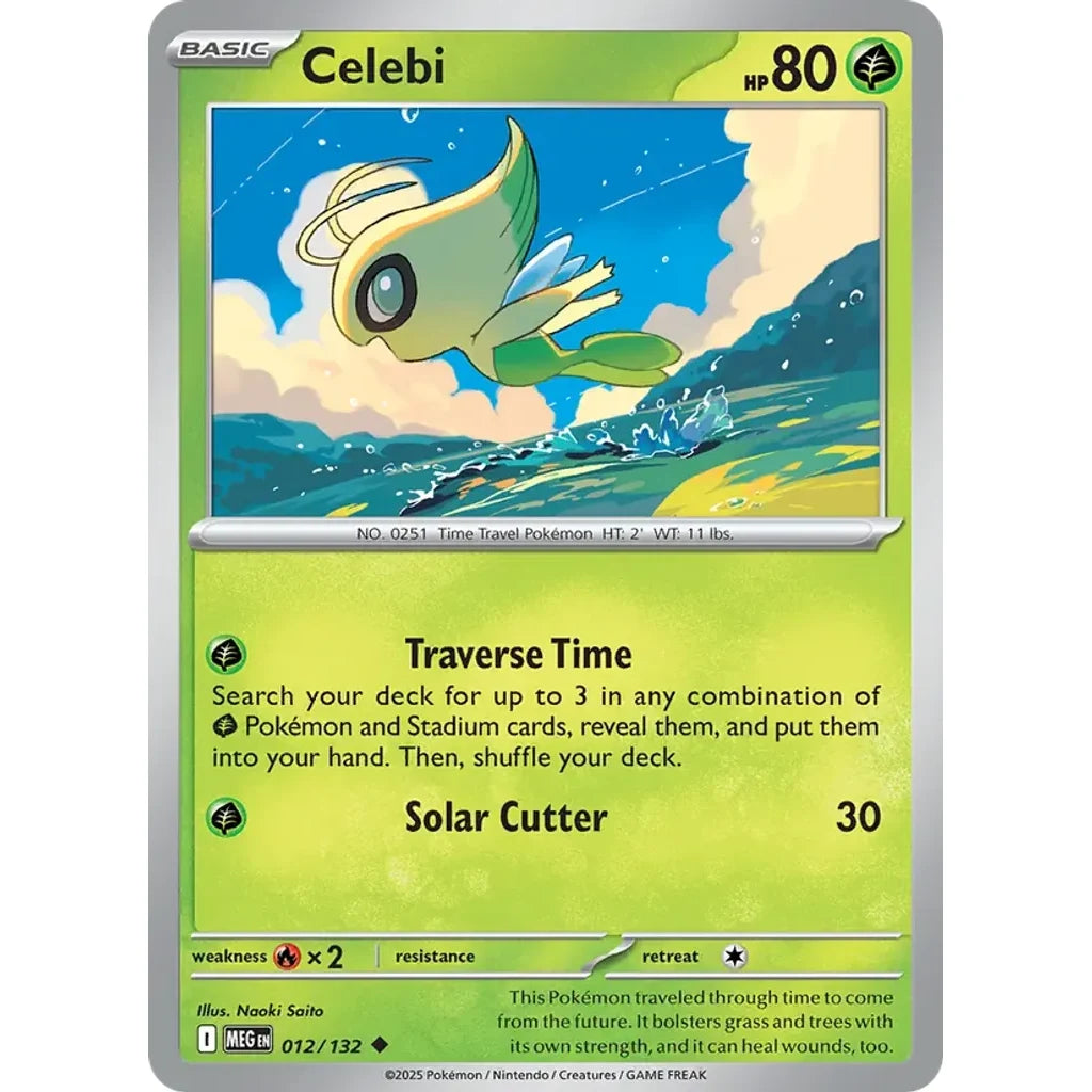 Celebi 012/132 Uncommon Mega Evolution Pokemon Near Mint (NM) przód
