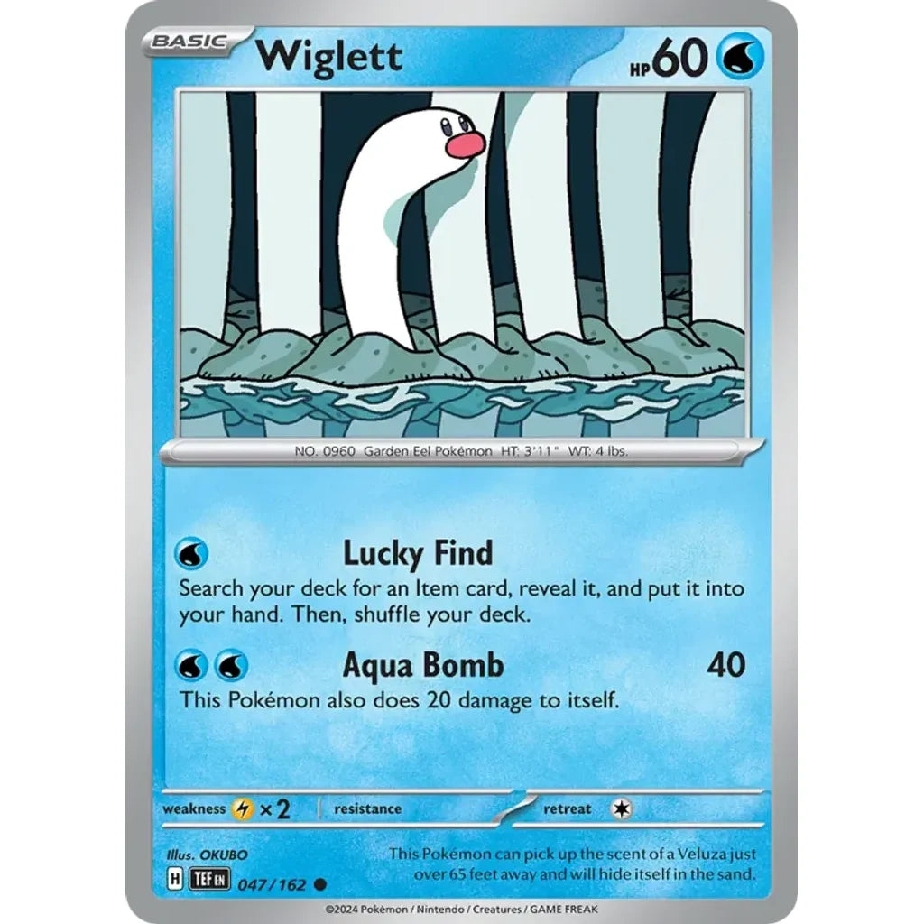 Wiglett 047/162 Common Temporal Forces Pokemon Lightly Played (LP) przód