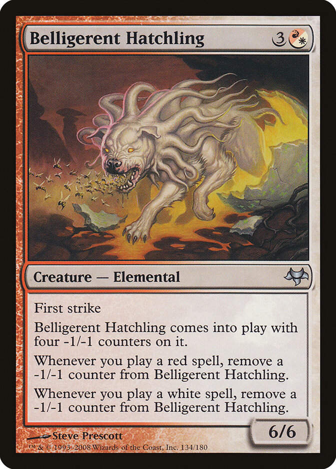Belligerent Hatchling 134 Uncommon Eventide Magic: The Gathering Lightly Played (LP) przód