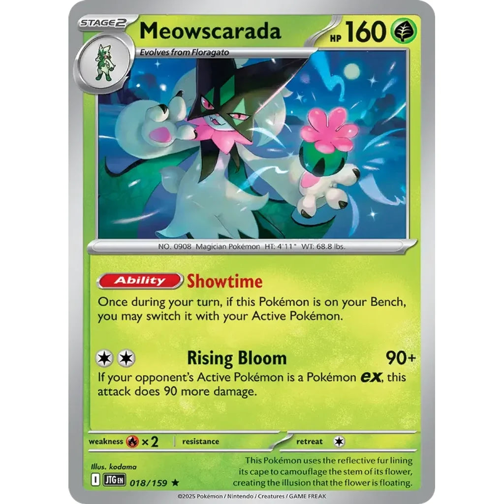 Meowscarada 018/159 Rare Journey Together Pokemon Holo Near Mint (NM) przód