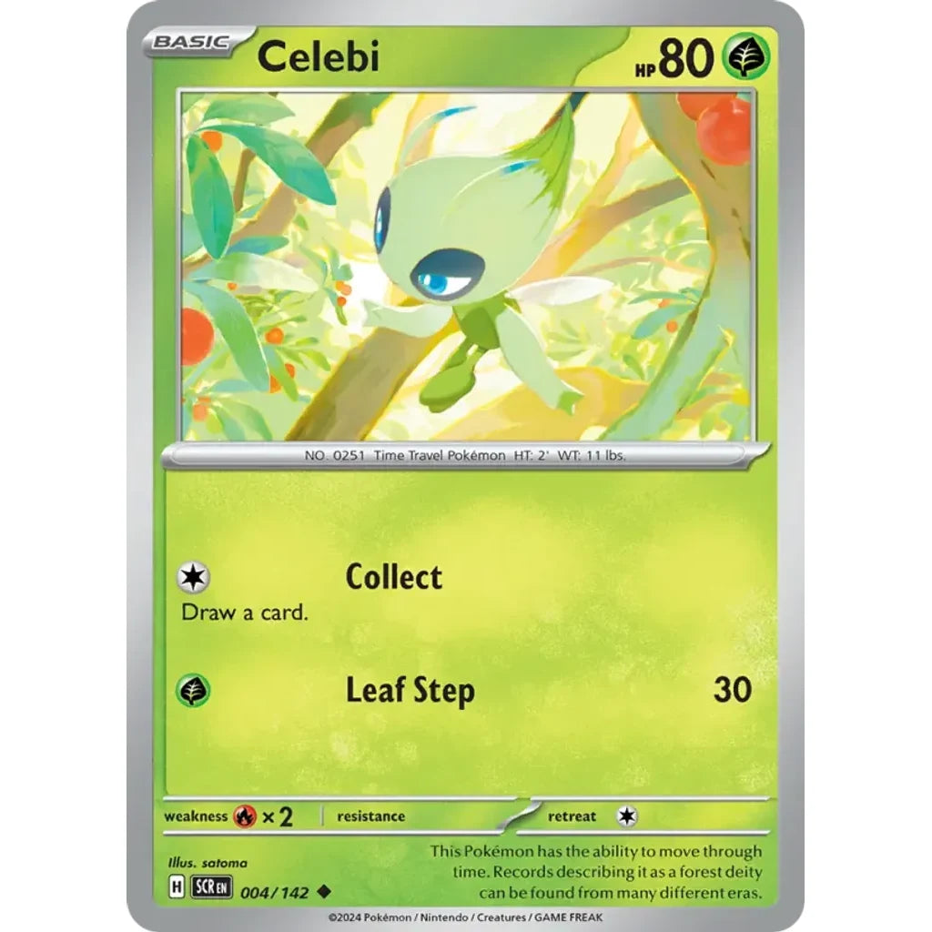 Celebi 4/142 Uncommon Stellar Crown Pokemon Near Mint (NM) przód