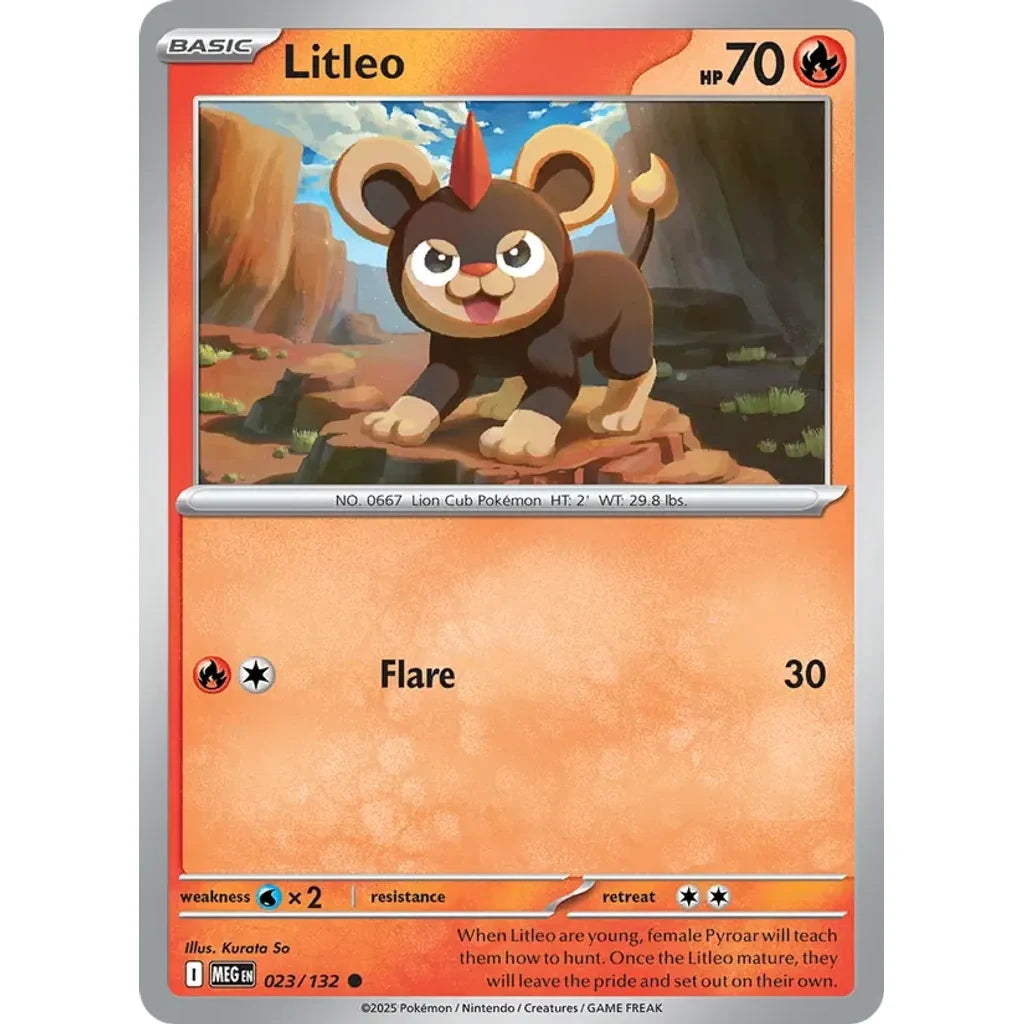 Litleo 023/132 Common Mega Evolution Pokemon Near Mint (NM) przód