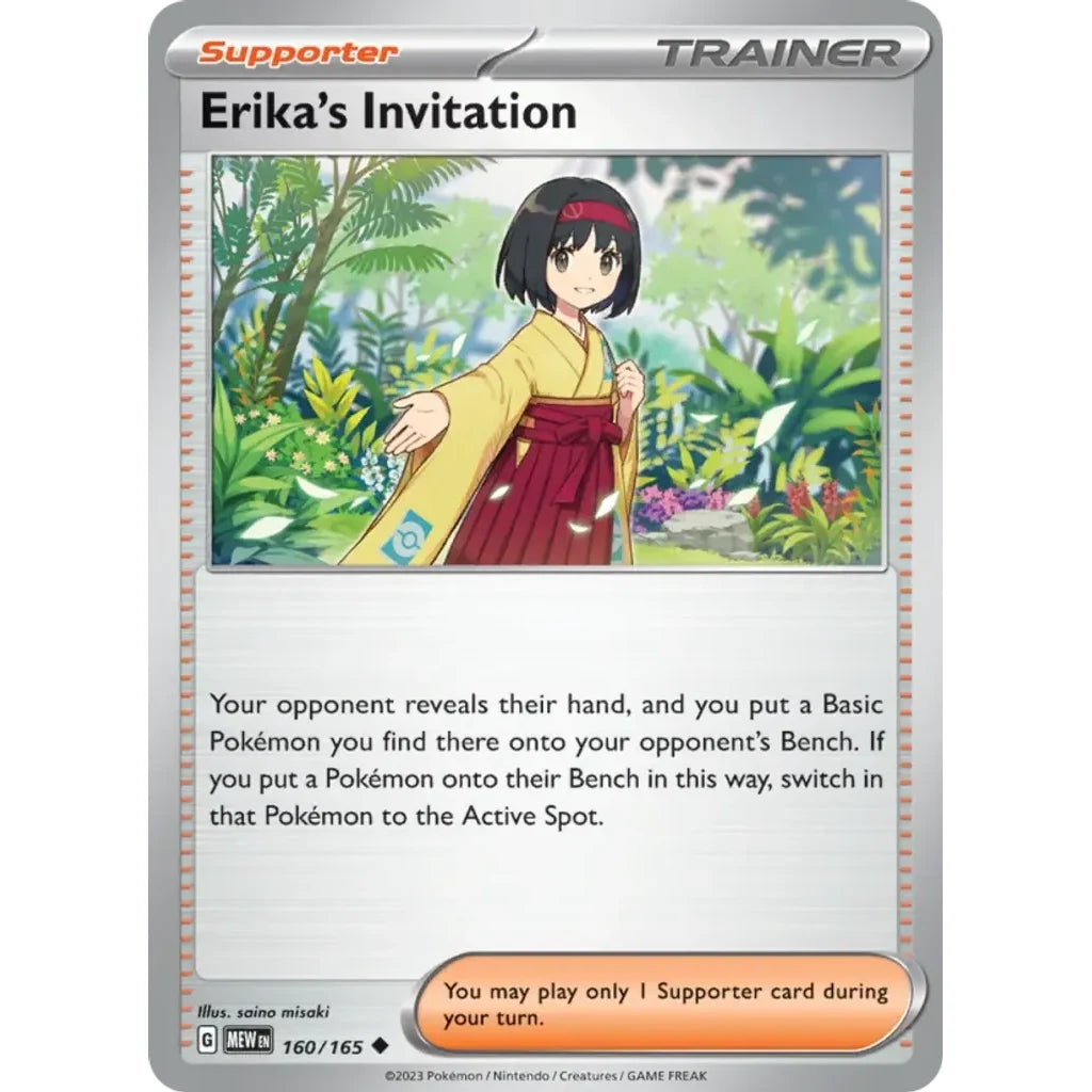 Erika's Invitation 160/165 Uncommon 151 Pokemon Near Mint (NM) przód