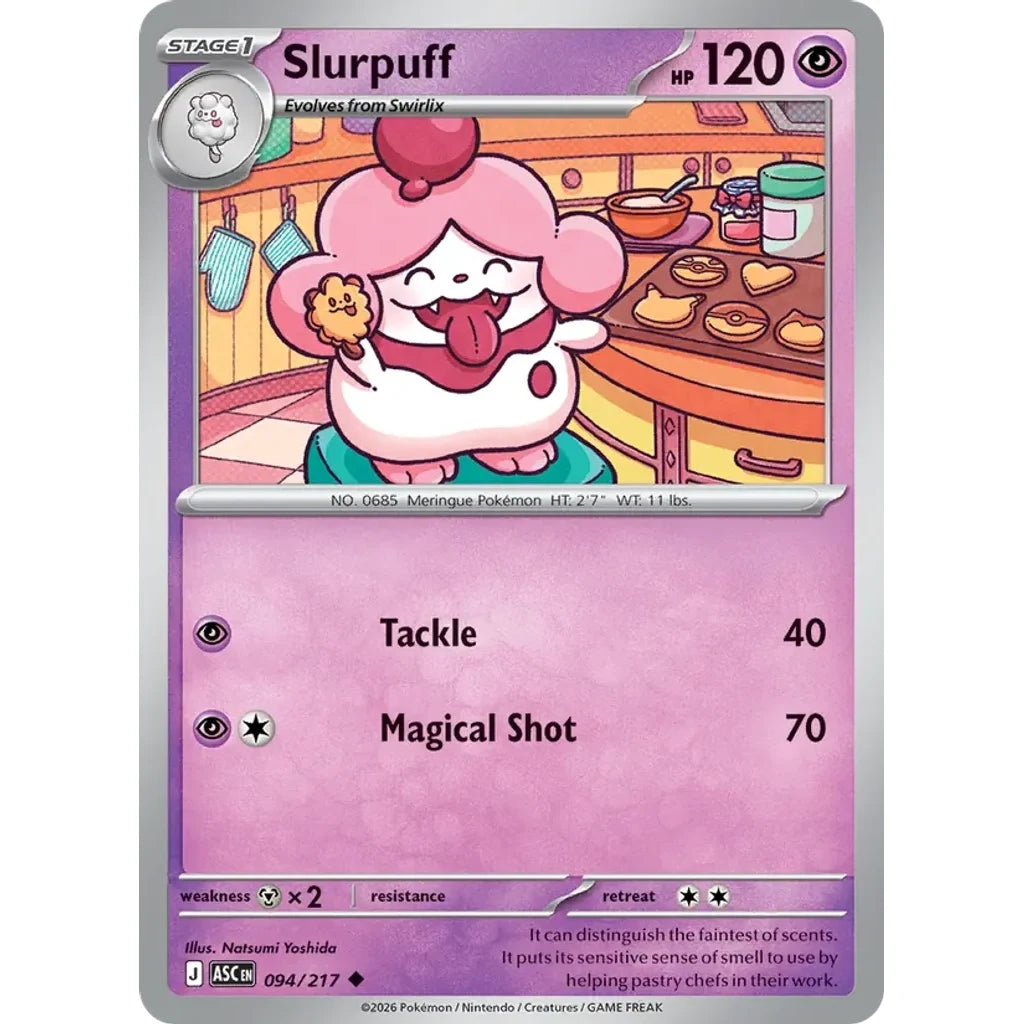 Slurpuff - 094/217 (Energy Symbol Pattern) 094/217 ME: Ascended Heroes Pokemon Reverse Holo Near Mint (NM) przód
