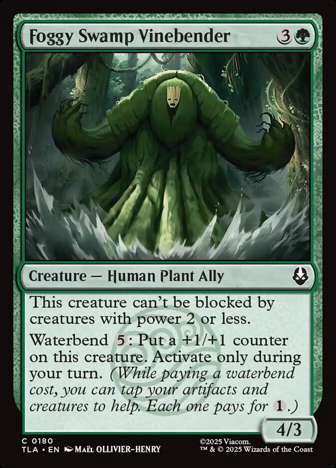 Foggy Swamp Vinebender 180 Avatar: The Last Airbender Magic: The Gathering Near Mint (NM) przód