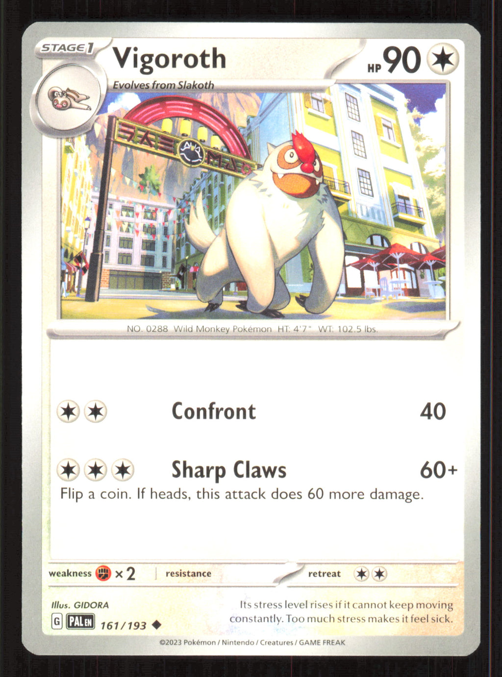 Vigoroth Uncommon SV02: Paldea Evolved 161/193 Near Mint (NM) przód