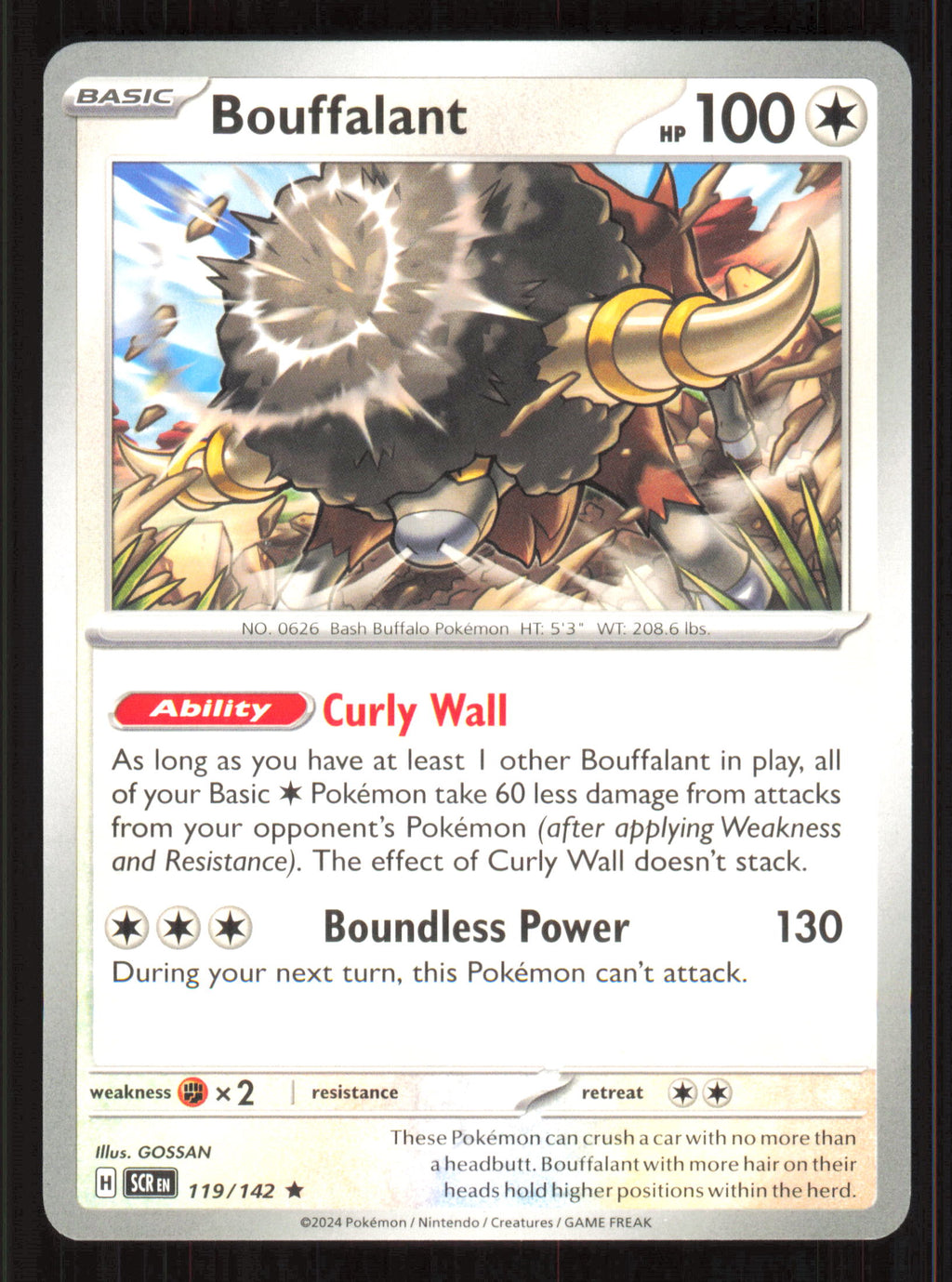 Bouffalant Rare Prize Pack Series Cards 119/142 Near Mint (NM) przód