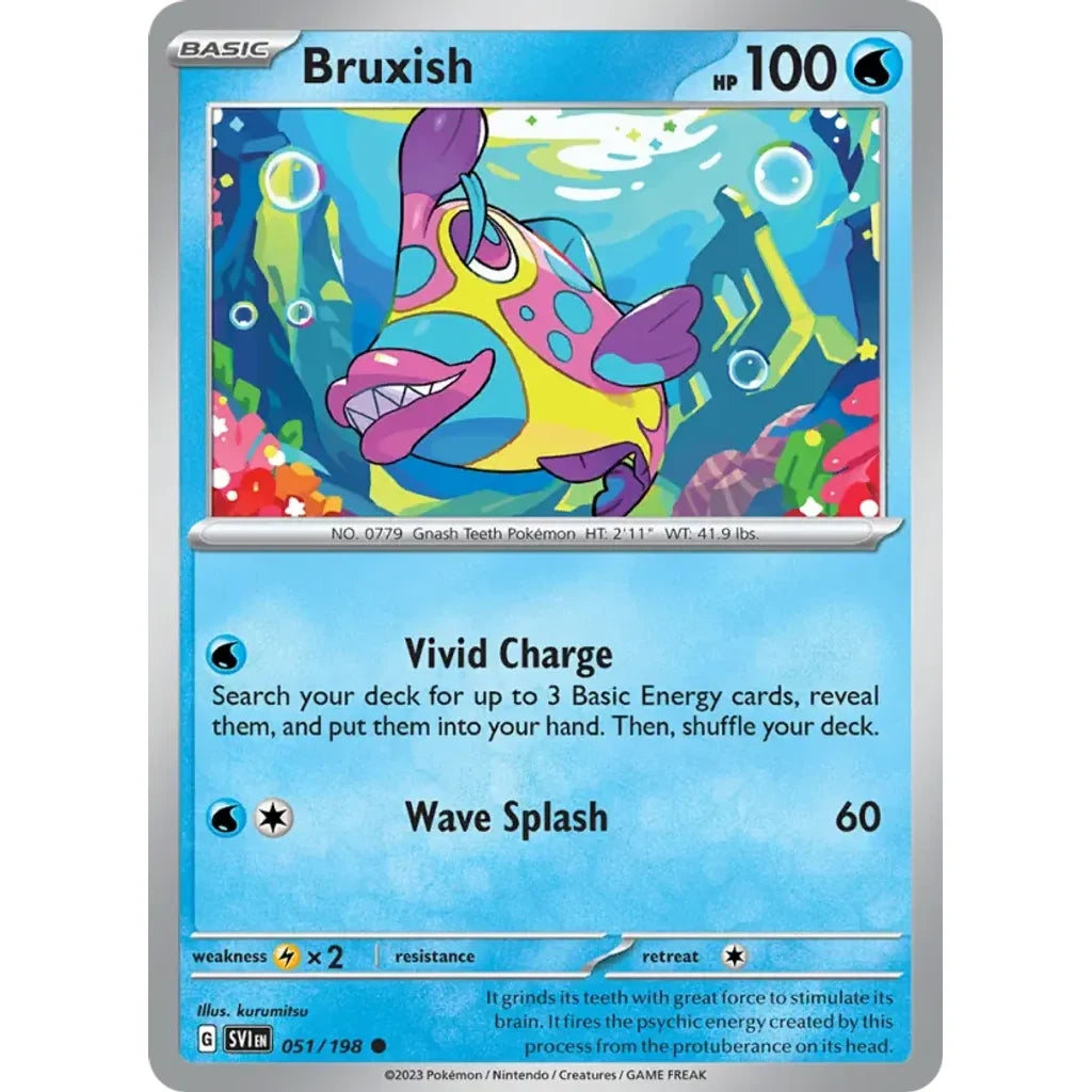 Bruxish 051/198 Common Scarlet &amp; Violet Pokemon Lightly Played (LP) przód