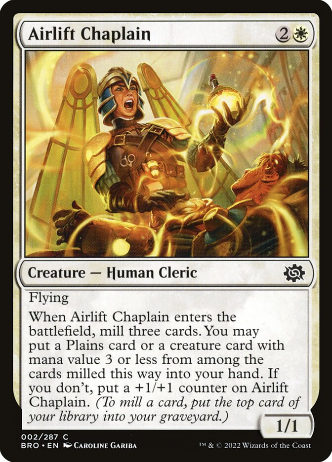 Airlift Chaplain 2 Common The Brothers' War Magic: The Gathering Near Mint (NM) przód