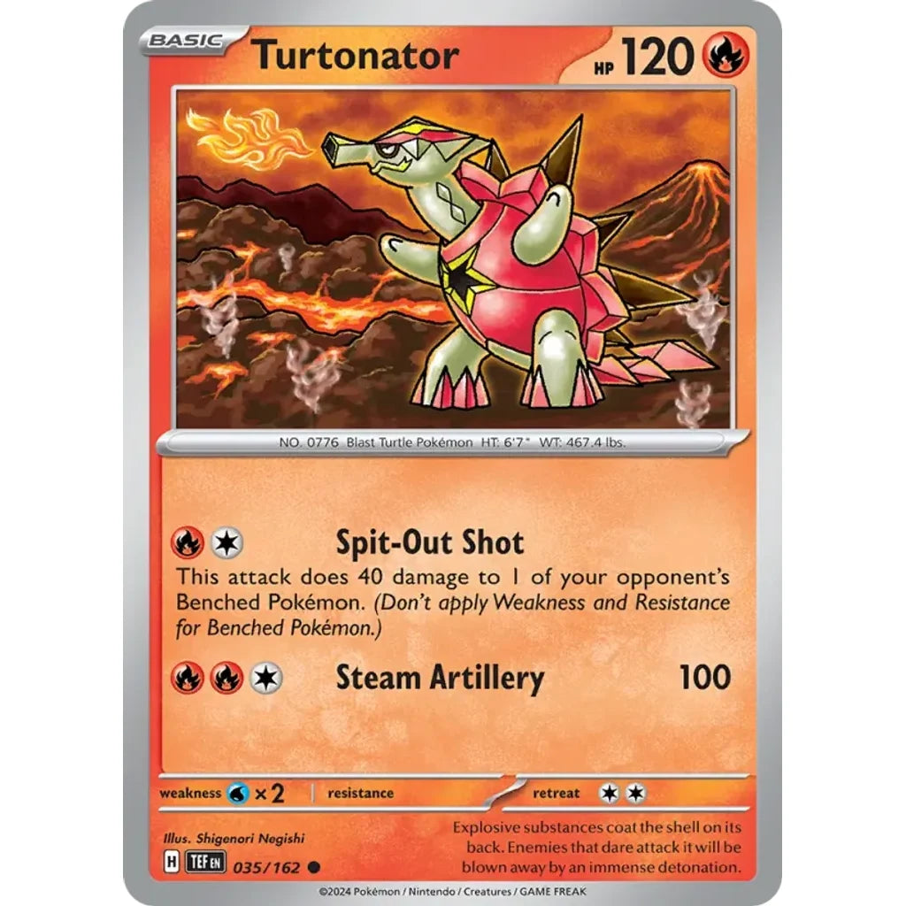 Turtonator 035/162 Common Temporal Forces Pokemon Near Mint (NM) przód