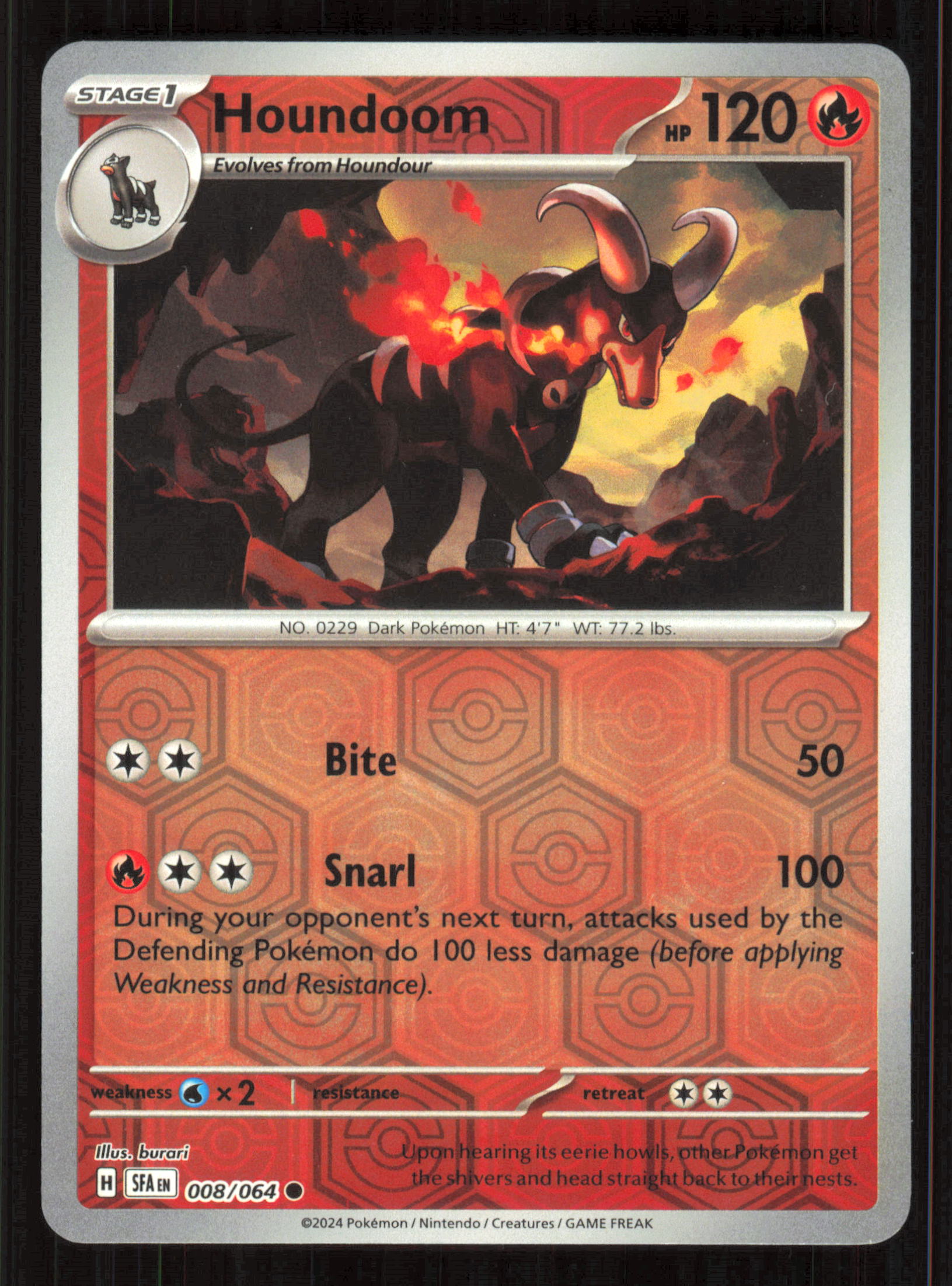 Houndoom Common SV: Shrouded Fable 008/064 Near Mint (NM) — przód