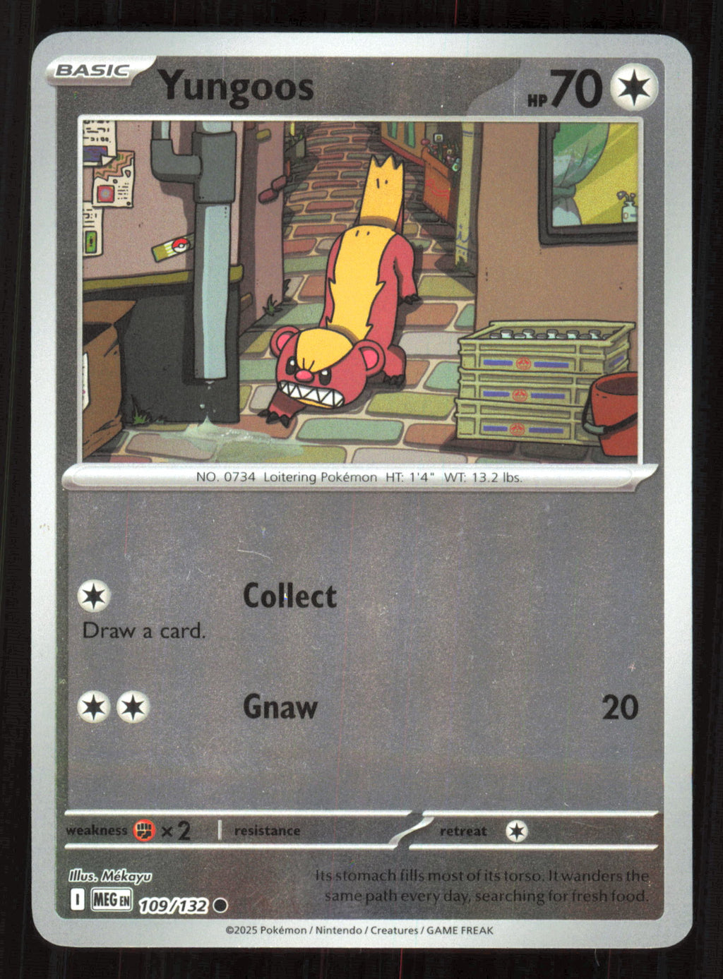 Yungoos Common ME01: Mega Evolution 109/132 Near Mint (NM) — przód