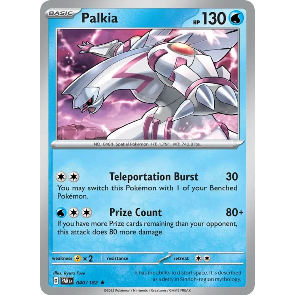 Palkia 040/182 Rare Paradox Rift Pokemon Reverse Holo Near Mint (NM) przód