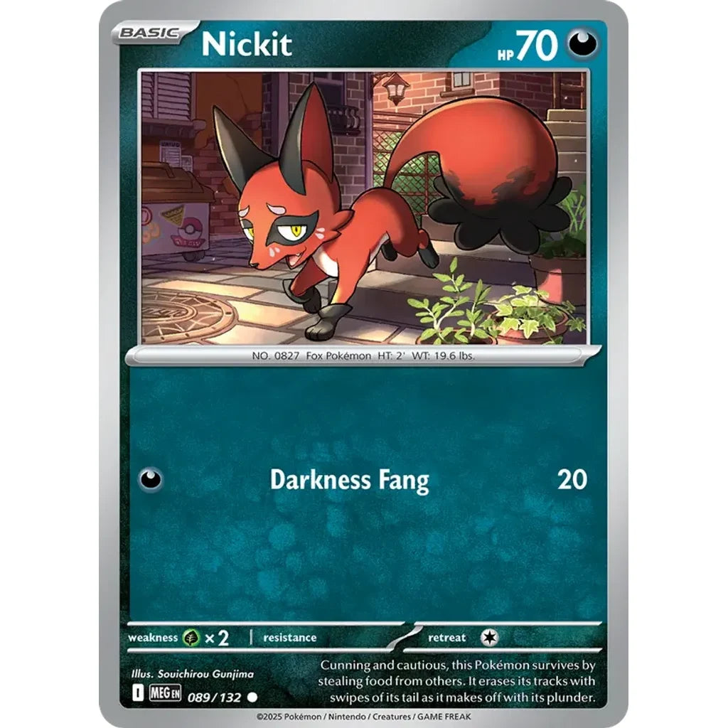 Nickit 089/132 Common Mega Evolution Pokemon Near Mint (NM) przód