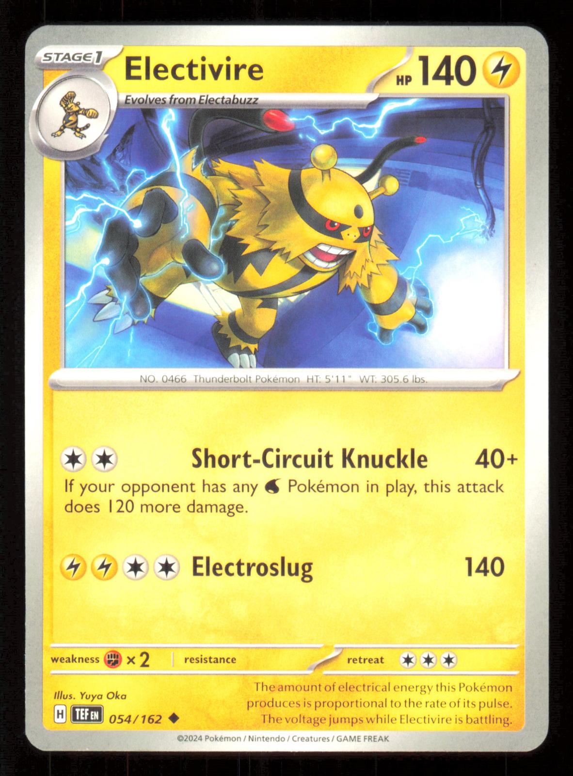 Electivire 054/162 Uncommon Temporal Forces Pokemon Lightly Played (LP) przód