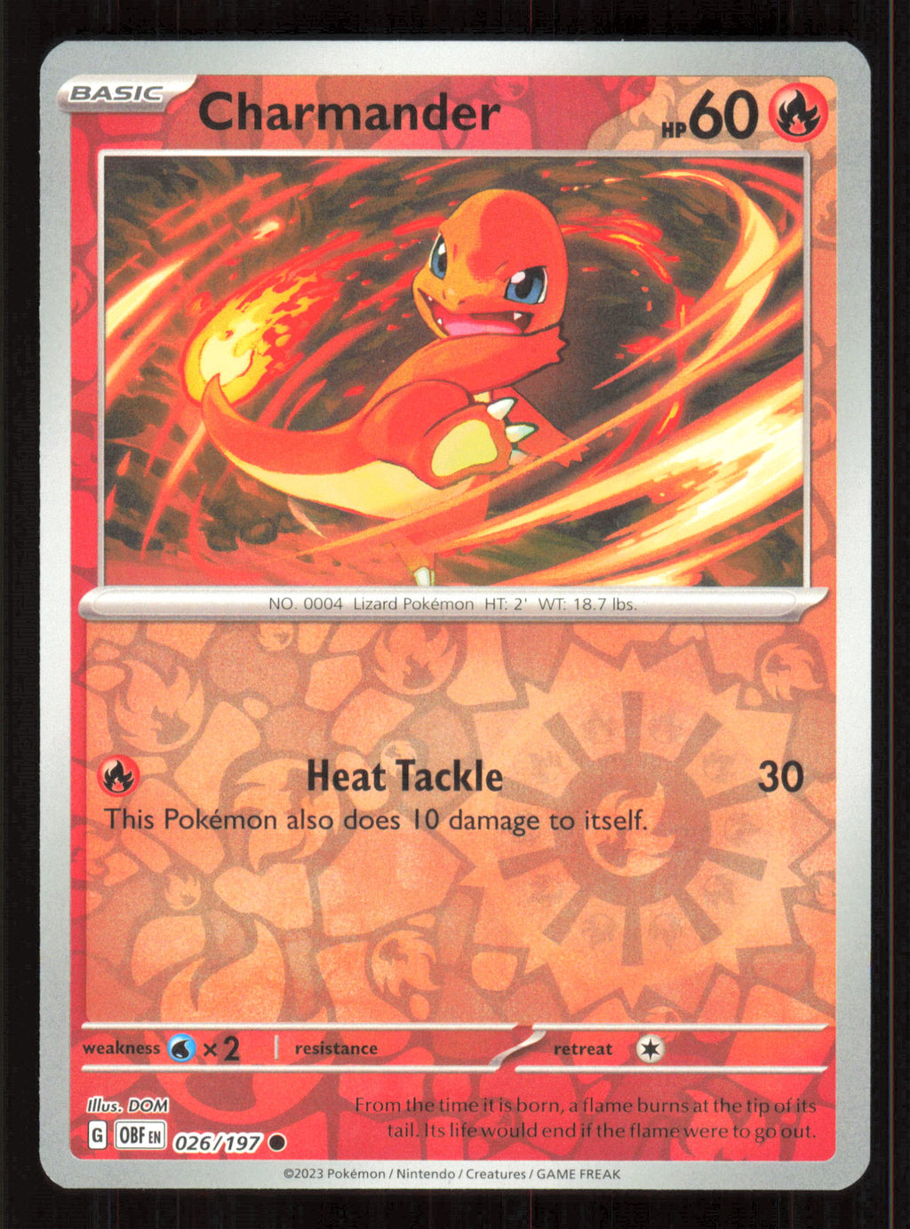 Charmander Common SV03: Obsidian Flames 026/197 Near Mint (NM) — przód