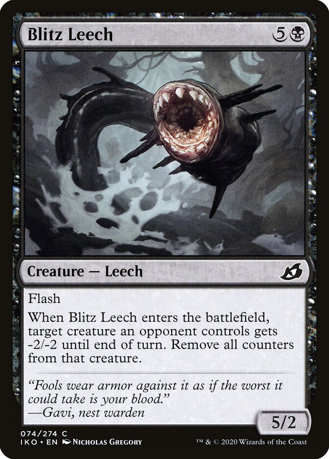 Blitz Leech 74 Common Ikoria: Lair of Behemoths Magic: The Gathering Near Mint (NM) przód