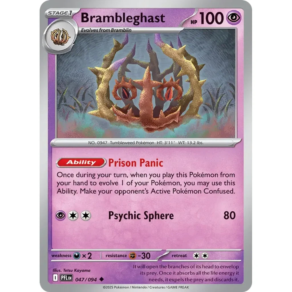 Brambleghast 047/094 Uncommon Phantasmal Flames Pokemon Near Mint (NM) przód