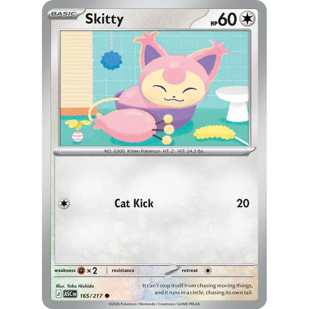 Skitty (Energy Symbol Pattern) 165/217 Holo ME: Ascended Heroes Pokemon Reverse Holo Near Mint (NM) przód