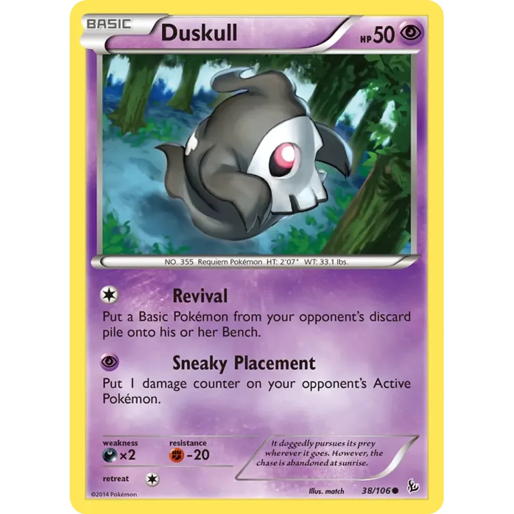 Duskull 38/106 Common Flashfire Pokemon Lightly Played (LP) przód