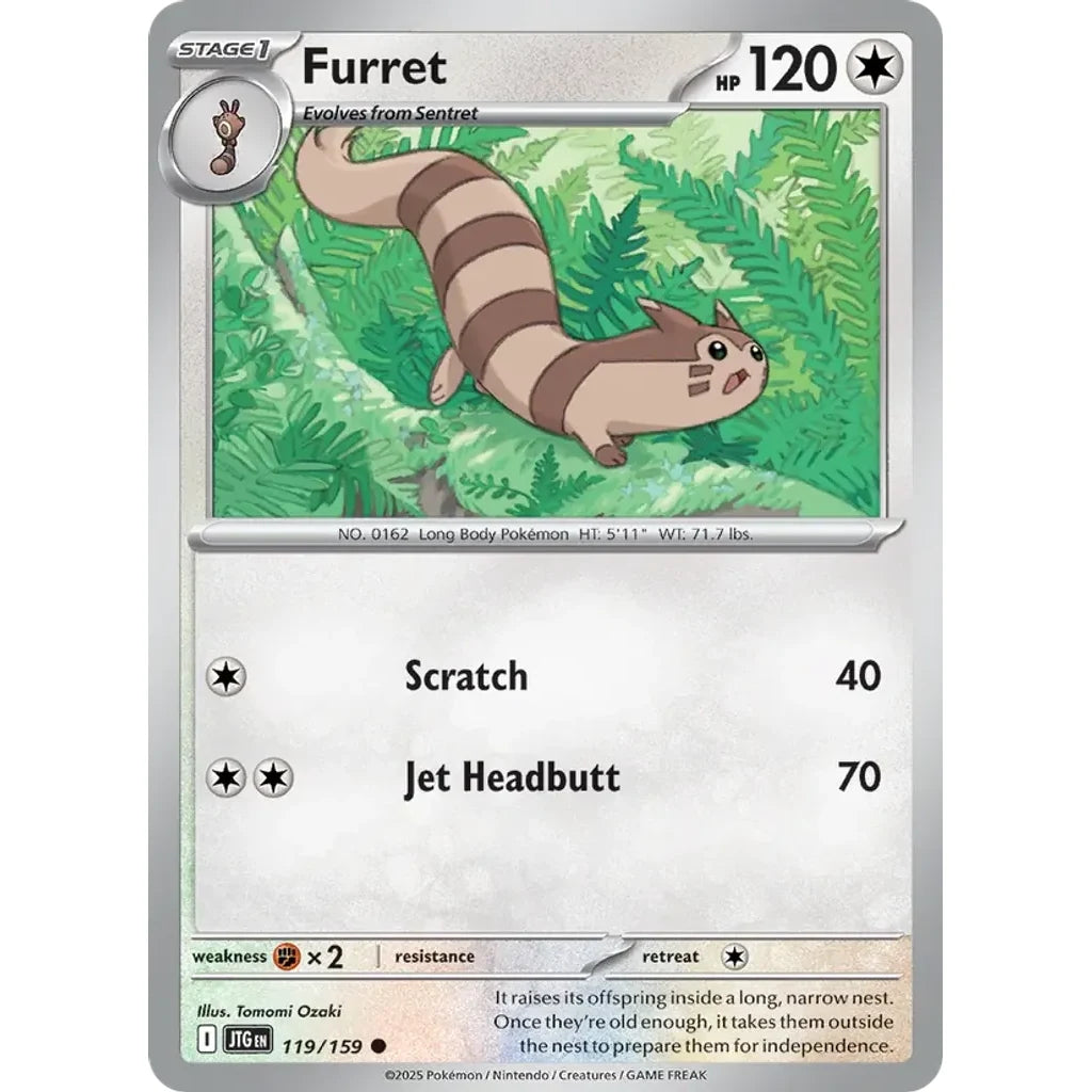 Furret 119/159 Common Journey Together Pokemon Reverse Holo Near Mint (NM) przód