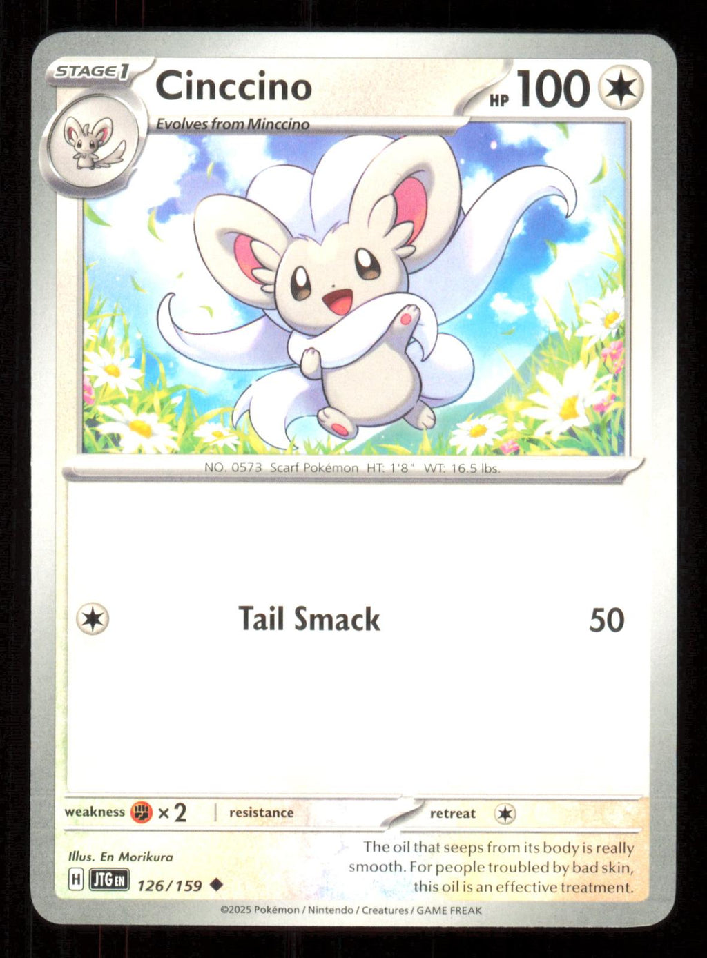 Cinccino 126/159 Uncommon Journey Together Pokemon Lightly Played (LP) przód