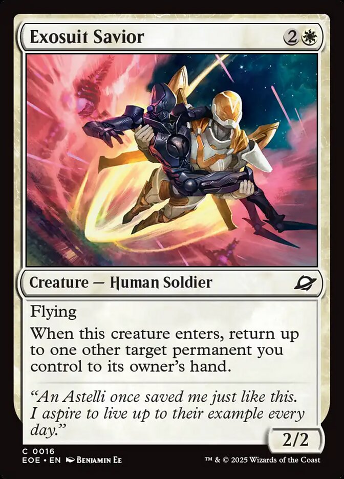 Exosuit Savior 16 Common Edge of Eternities Magic: The Gathering Near Mint (NM) przód