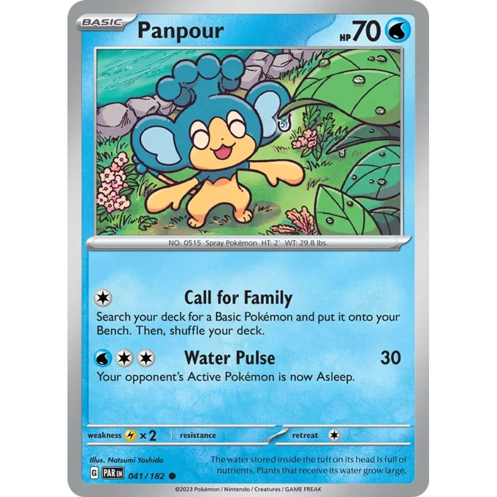 Panpour 041/182 Common Paradox Rift Pokemon Near Mint (NM) przód