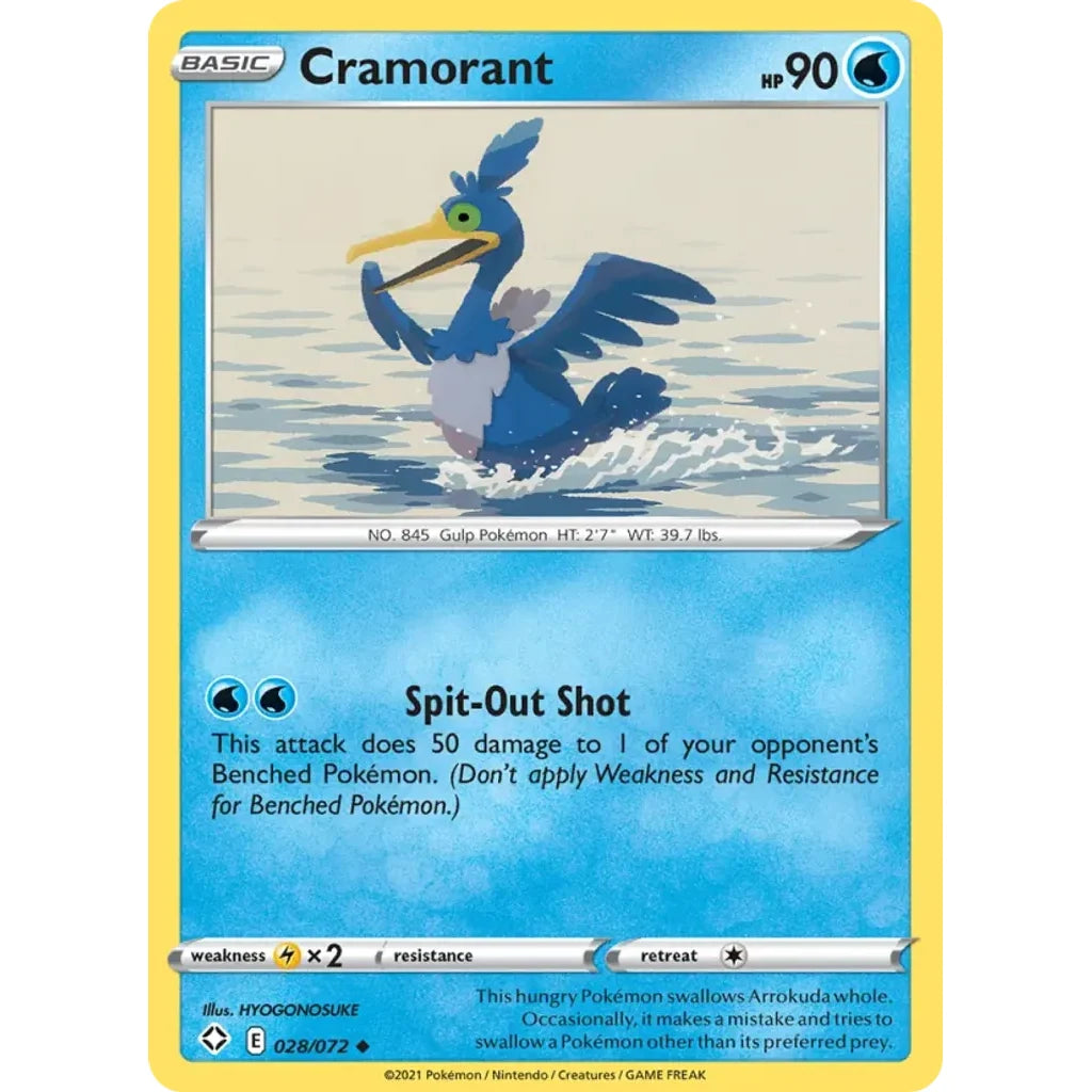 Cramorant 028/072 Uncommon Shining Fates Pokemon Lightly Played (LP) przód