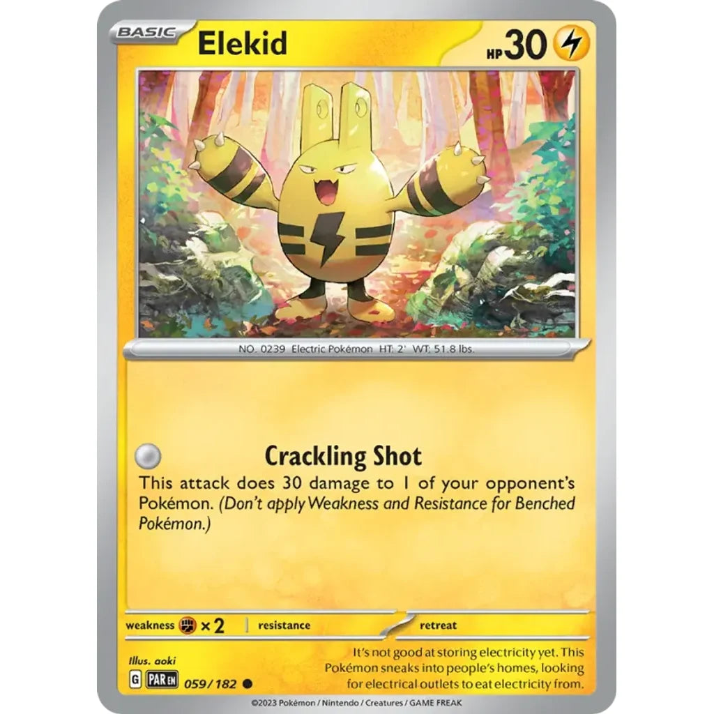 Elekid 059/182 Common Paradox Rift Pokemon Near Mint (NM) przód