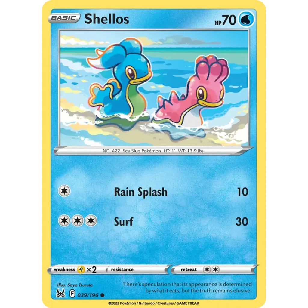 Shellos 039/196 Common Lost Origin Pokemon Near Mint (NM) przód