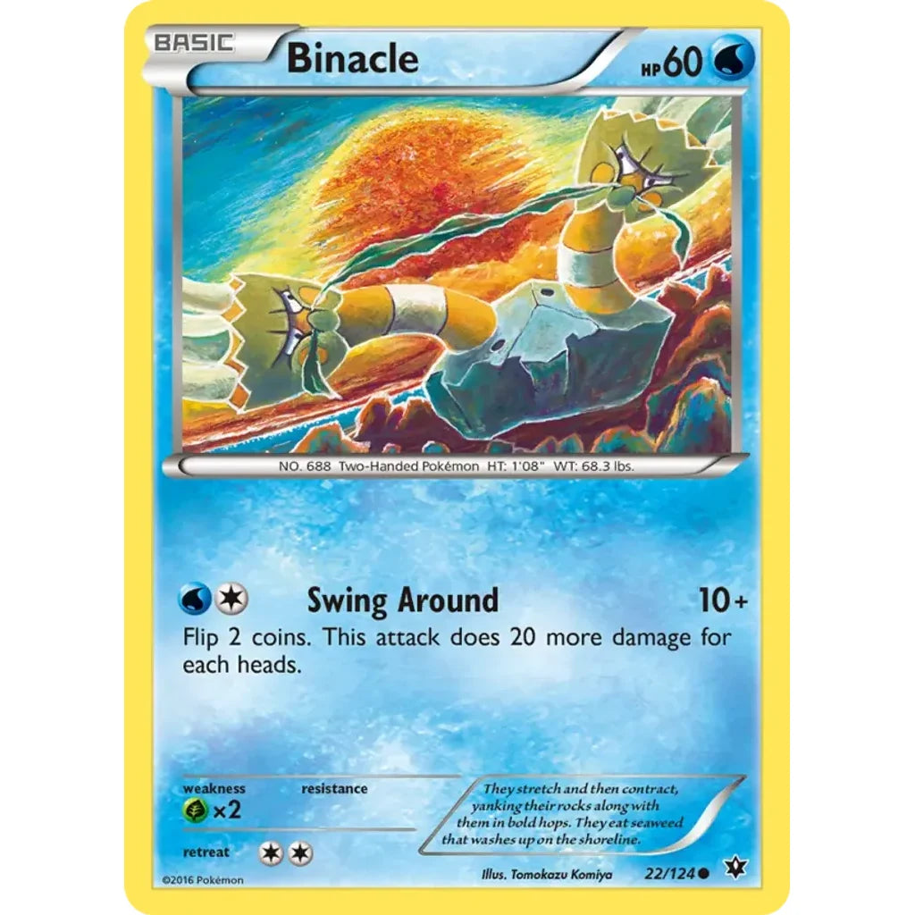 Binacle 22/124 Common Fates Collide Pokemon Lightly Played (LP) przód