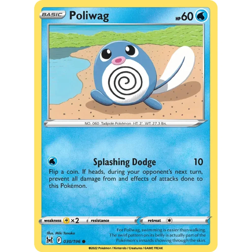 Poliwag 030/196 Common Lost Origin Pokemon Lightly Played (LP) przód