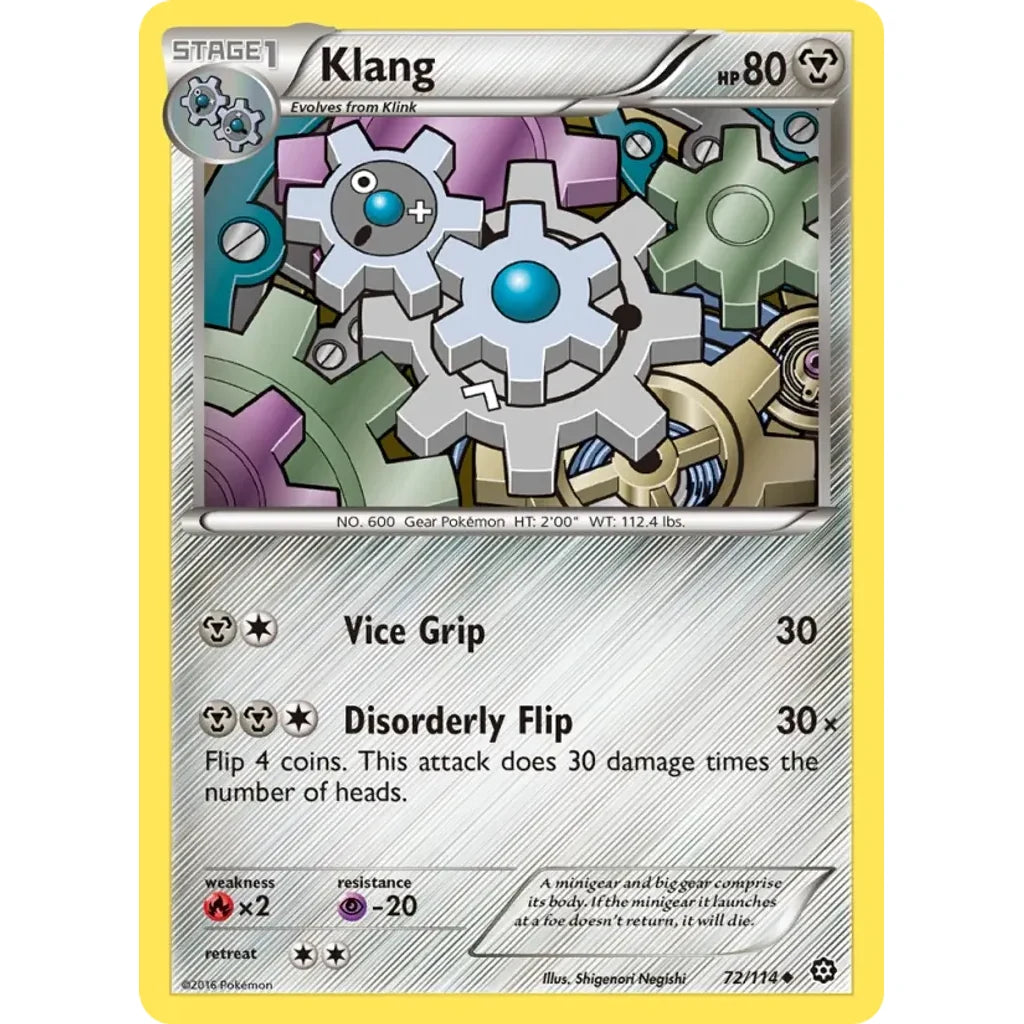 Klang 72/114 Uncommon Steam Siege Pokemon Lightly Played (LP) przód