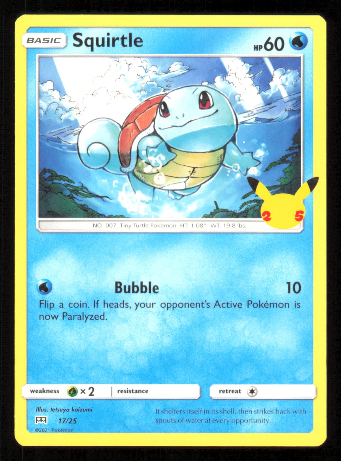 Squirtle 017/025 Promo McDonald's 25th Anniversary Promos Pokemon Lightly Played (LP) przód