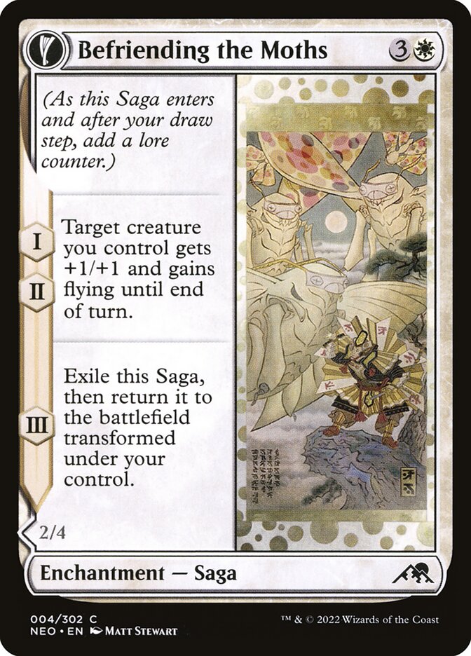 Befriending the Moths 4 Common Kamigawa: Neon Dynasty Magic: The Gathering Near Mint (NM) przód