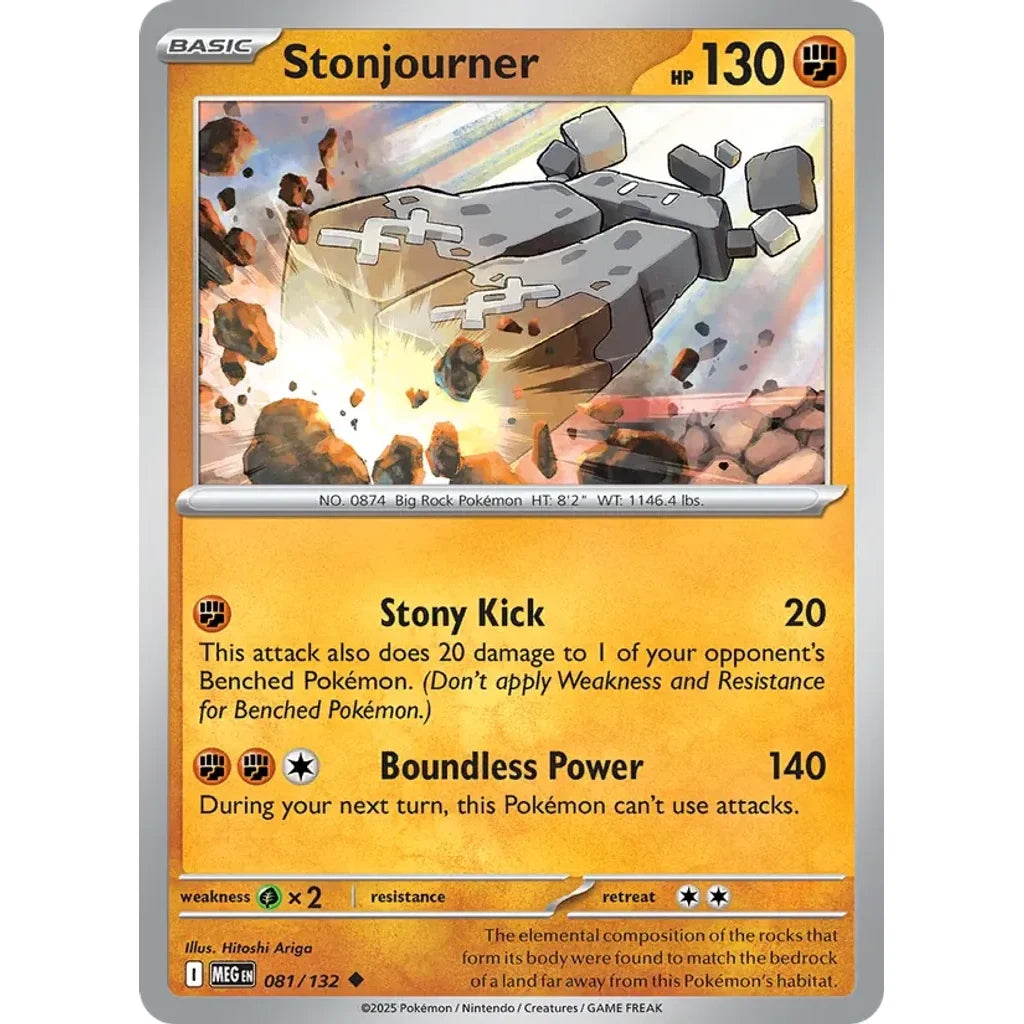 Stonjourner 081/132 Uncommon Mega Evolution Pokemon Near Mint (NM) przód