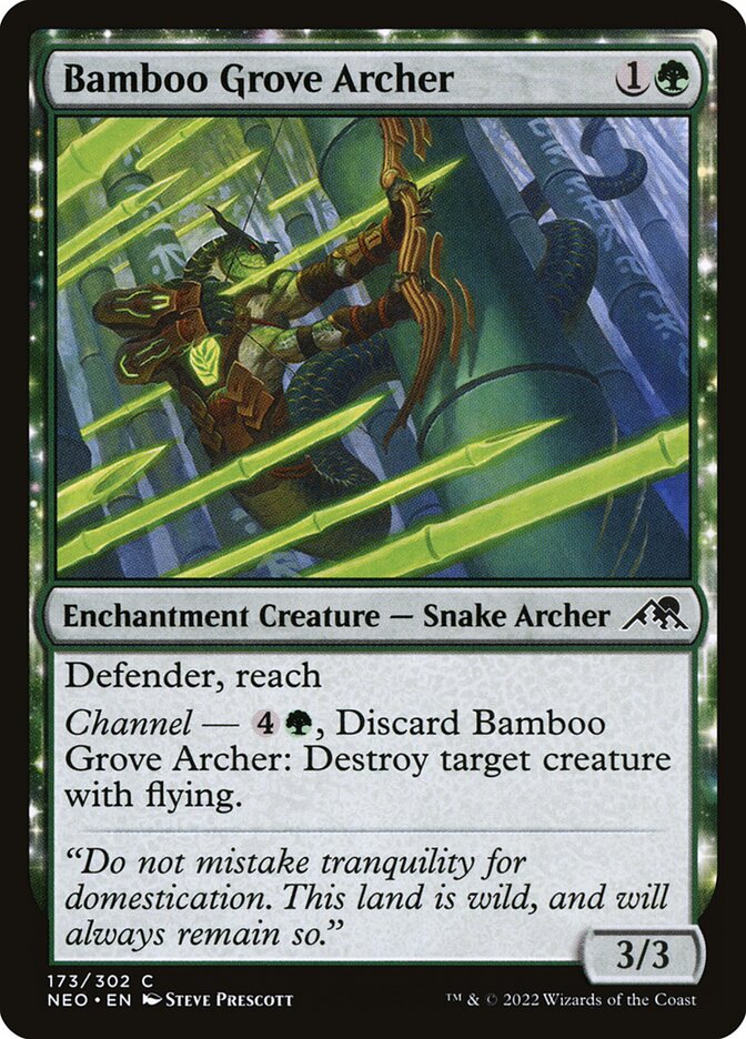 Bamboo Grove Archer 173 Common Kamigawa: Neon Dynasty Magic: The Gathering Near Mint (NM) przód