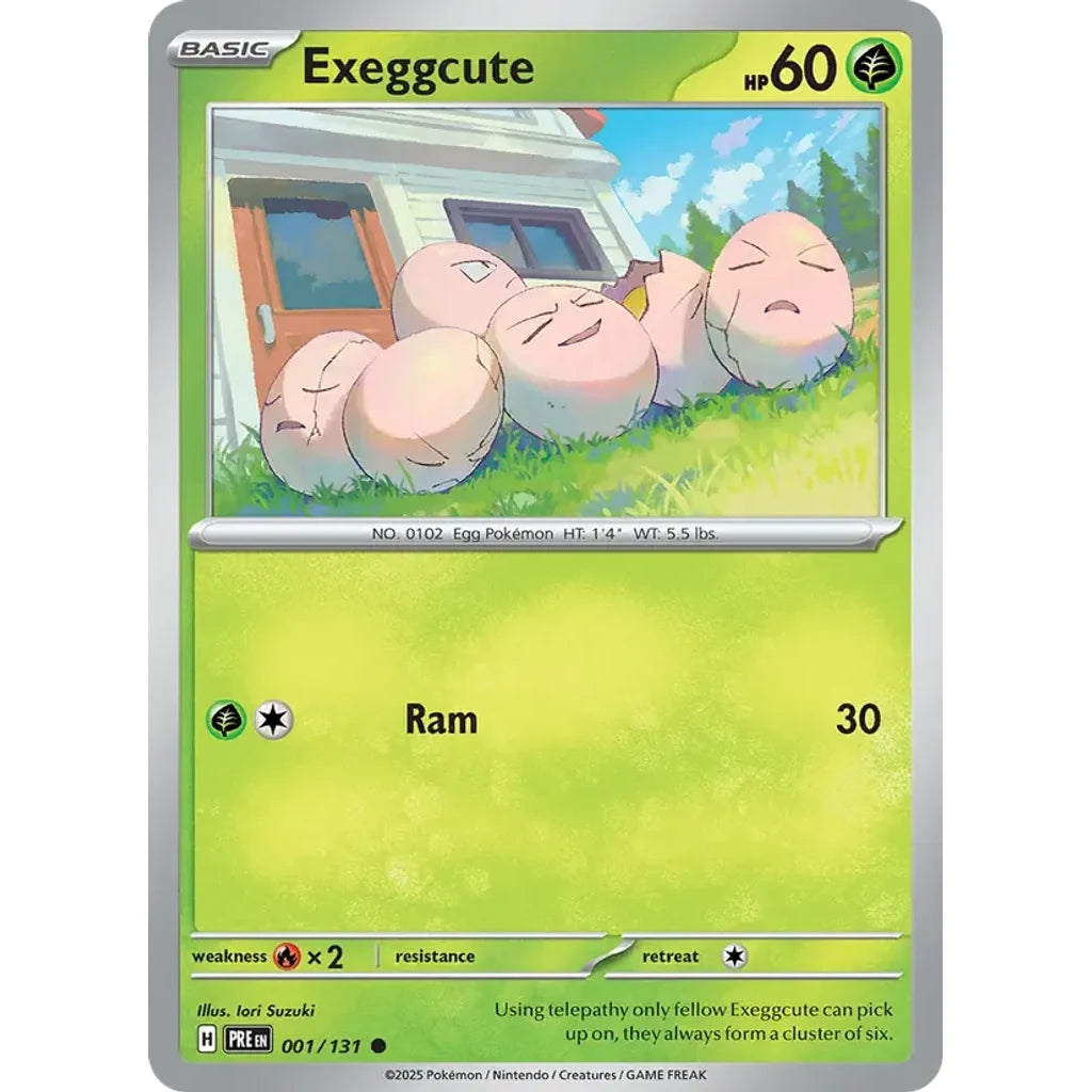 Exeggcute 001/131 Common SV: Prismatic Evolutions Pokemon Near Mint (NM) przód