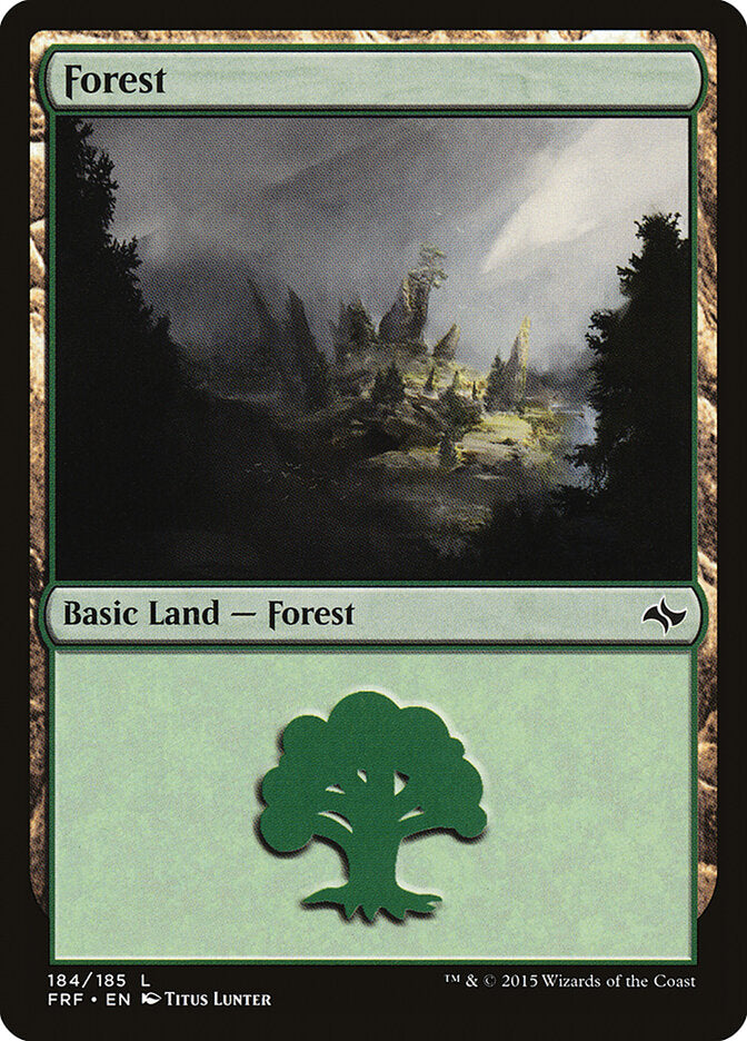 Forest (184) 184 Land Fate Reforged Magic: The Gathering Heavily Played (HP) przód