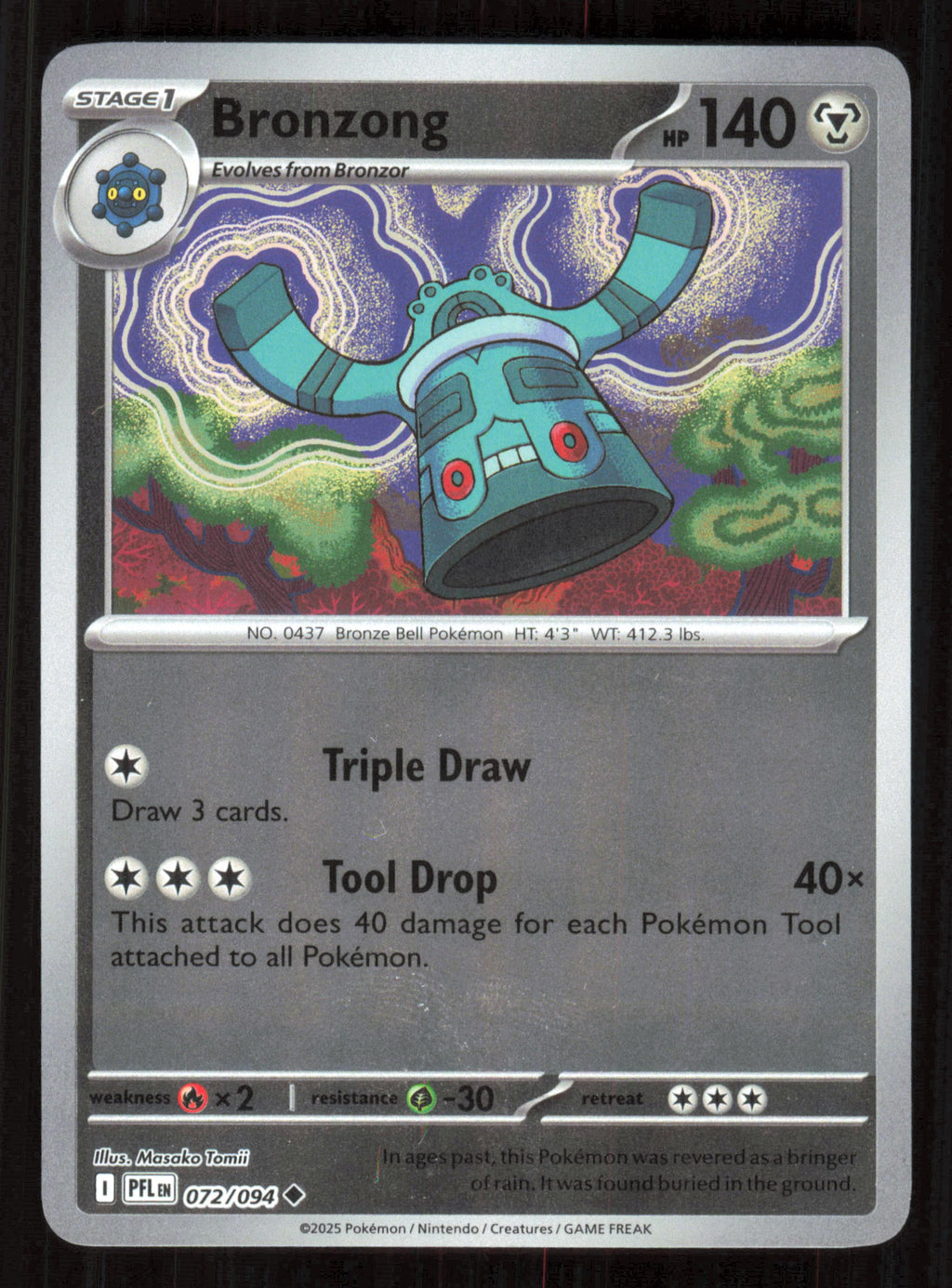 Bronzong Uncommon ME02: Phantasmal Flames 072/094 Near Mint (NM) — przód